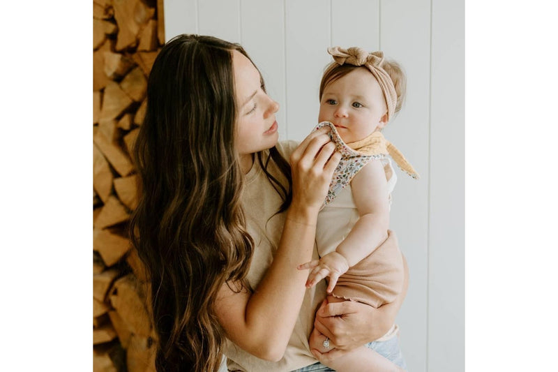 Little Unicorn: Reversible Muslin Bandana Bib - Pressed Petals