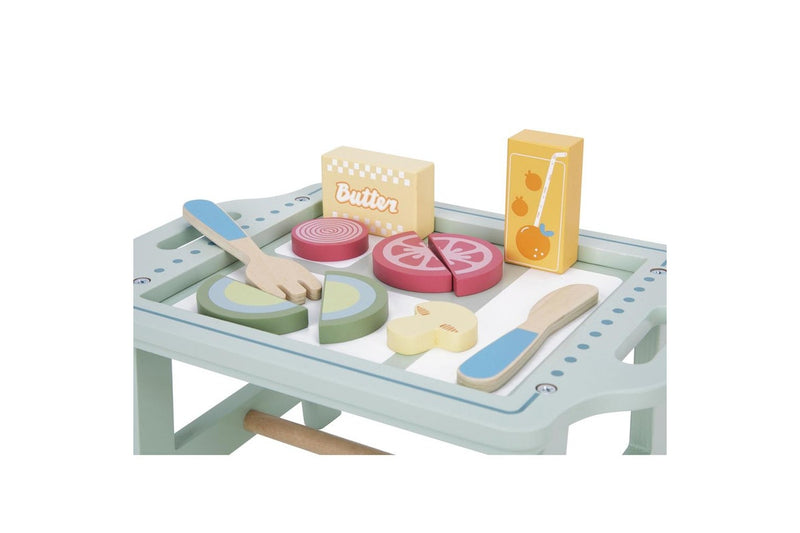 Tooky Toy 29cm Wooden Breakfast In Bed Kids Children Pretend Play Toy Set 3+