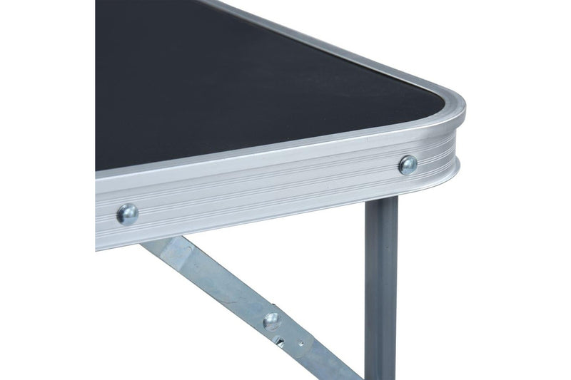 Foldable Camping Table with Metal Frame 80x60 cm Grey vidaXL