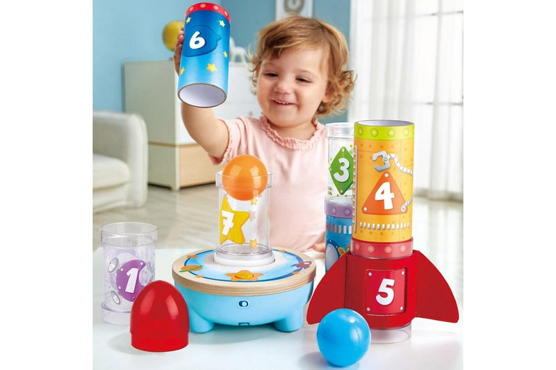 Hape Rocket Ball Air Stacker Learning Music Sounds Kids Toddler Play Toy 24m+