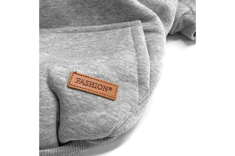 PETSWOL Dog Hoodie with Pocket - Grey, Large