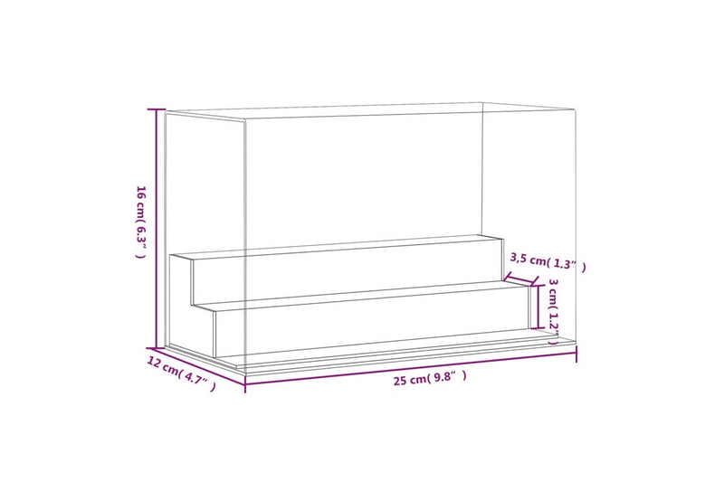 Display Box Transparent 25x12x16 cm Acrylic vidaXL