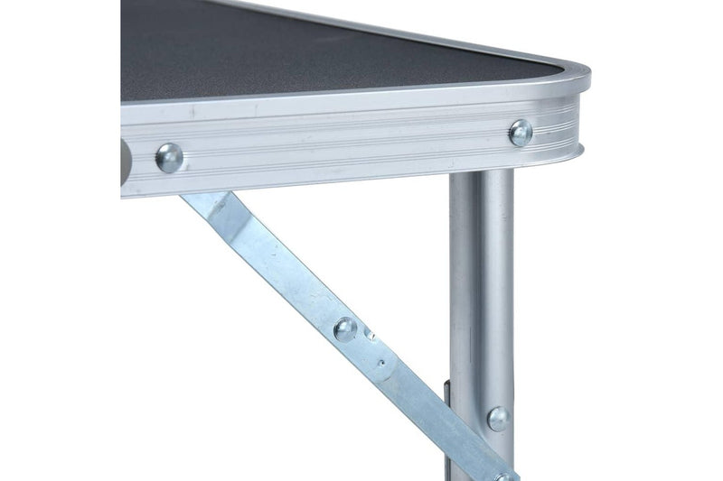 Folding Camping Table Grey Aluminium 60x45 cm vidaXL