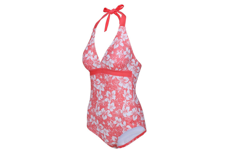 Regatta Womens/Ladies Flavia Hibiscus One Piece Swimsuit (Peach Bloom) (10 UK)