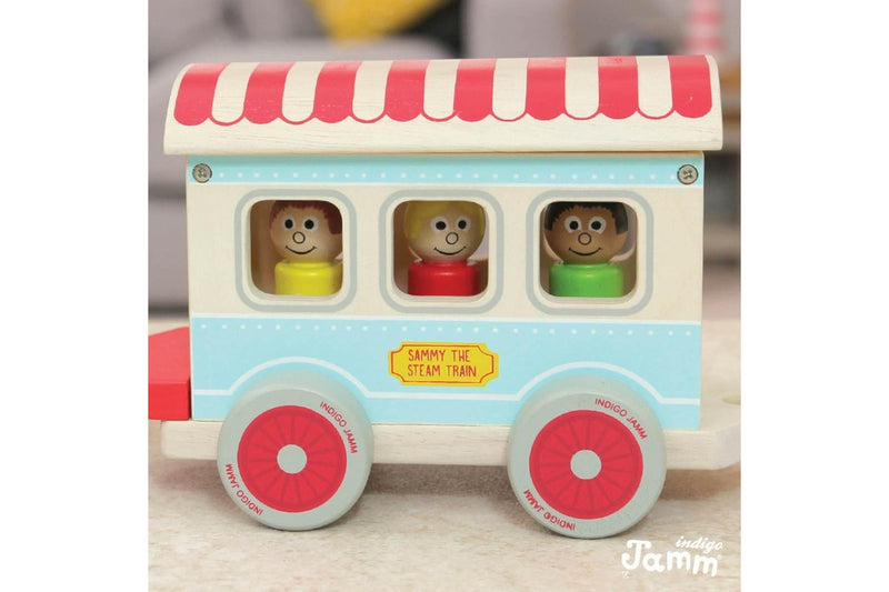 Indigo Jamm 38cm Sammy Steam Train Kids Children Interactive Wooden Toy Set 18m+