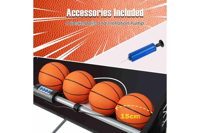 Costway Arcade Basketball Game Double Shoting Machine 4 Players Electronic Scoring w/8 Playing Modes&4 Balls