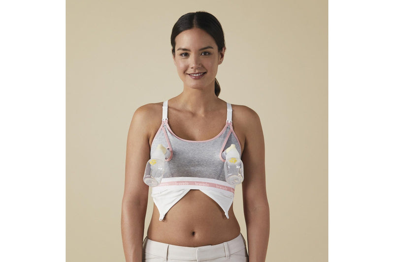 Bravado Designs: Clip and Pump Nursing Bra - Dove Heather W/Dusted Peony (Small)