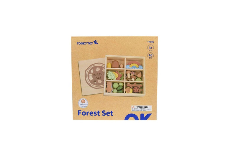 40pc Tooky Toy My Forest Friends Wooden Forest Set Kids Children Fun Play 3+