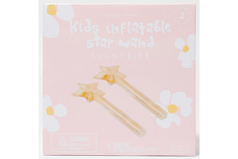 Sunnylife: Kids Inflatable Star Wand - Princess Swan Gold (Set of 2)