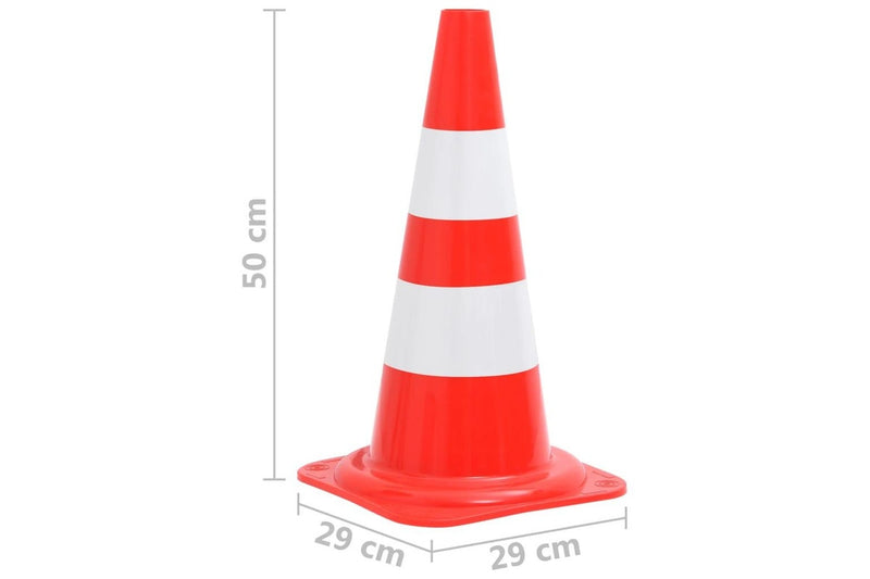 Reflective Traffic Cones 20 pcs Red and White 50 cm vidaXL