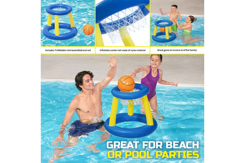 Costcom Inflatable Basketball Hoop & Ball Pool Game UV Resistant 61 x 59cm