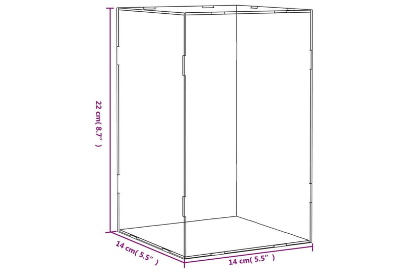 Display Box Transparent 14x14x22 cm Acrylic vidaXL