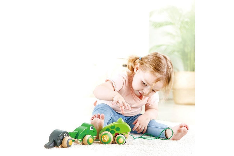 Hape Pull-Along Frog Family Educational Fun Activity Kids Toddler Play Toy 12m+