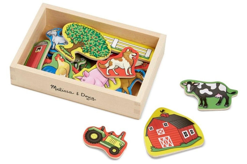 Melissa & Doug: Wooden Magnets Set - Farm