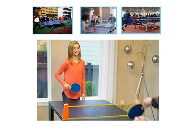 Table Tennis Kit Ping Pong Retractable Net Rack Portable Sports Training Indoor