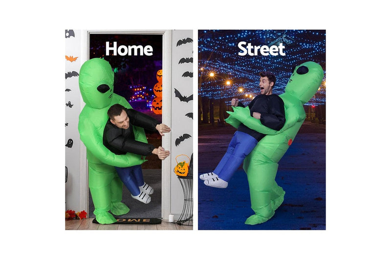 Inflatable Green Alien Costume Adult Suit Blow Up Party Fancy Dress Halloween Cosplay