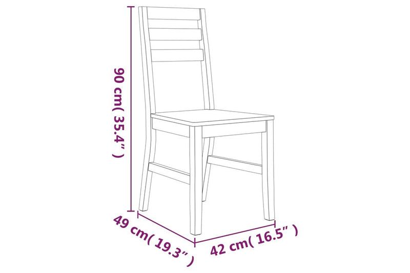4 Pcs Solid Acacia Wood Dining Chairs