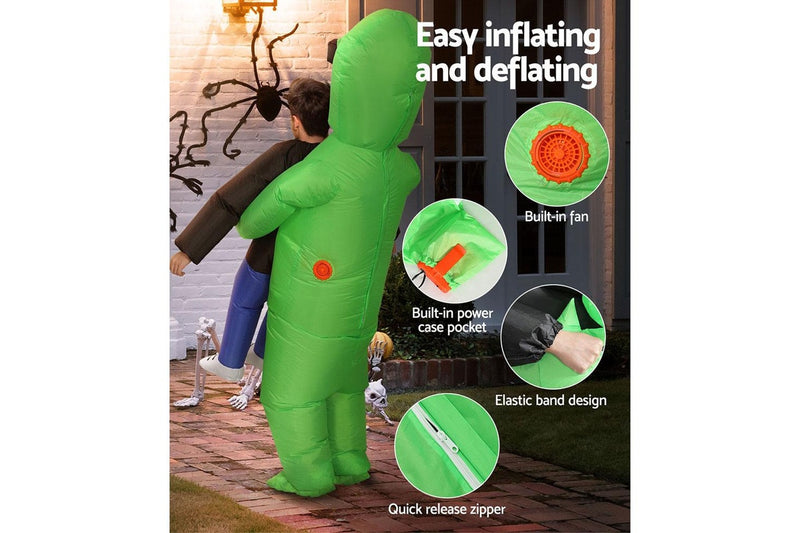 Inflatable Green Alien Costume Adult Suit Blow Up Party Fancy Dress Halloween Cosplay