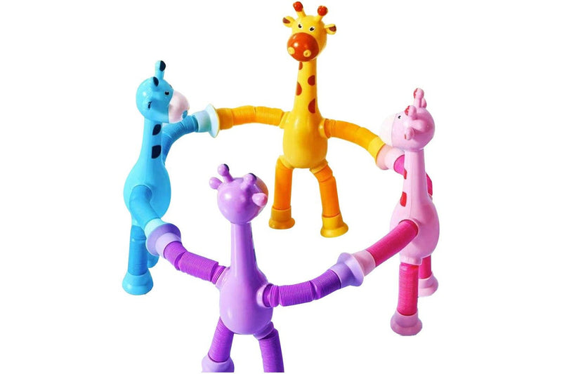 4Pcs Telescopic Suction Cup Giraffe Toy Fun Tube Toy Kid Toy