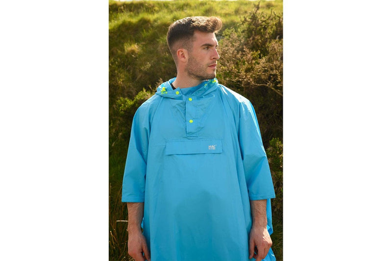 Mac In A Sac Packable Unisex Adults Poncho Waterproof Cape One Size Neon Blue