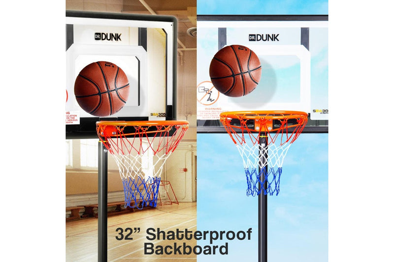 Dr.Dunk Adjustable Basketball Stand System Kids Hoop Portable Height Rim Ring