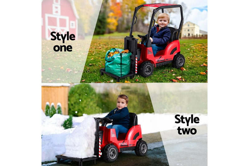 Rigo Kids Electric Ride On Car Forklift Loader Toys Cars Horn Remote 12V Red