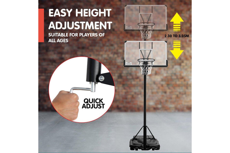 Kahuna Height-Adjustable Basketball Portable Hoop for Kids and Adults