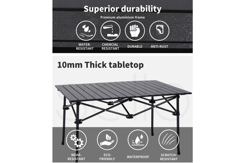 Levede Folding Camping Table Aluminium Black