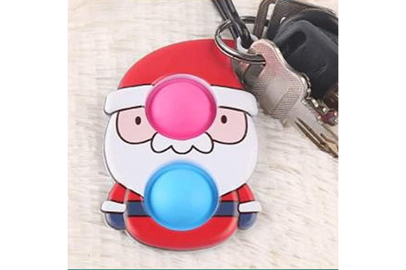 4pcs Pop Christmas Mini Bubbles Fidget Keychain Toys for Kids and Adults