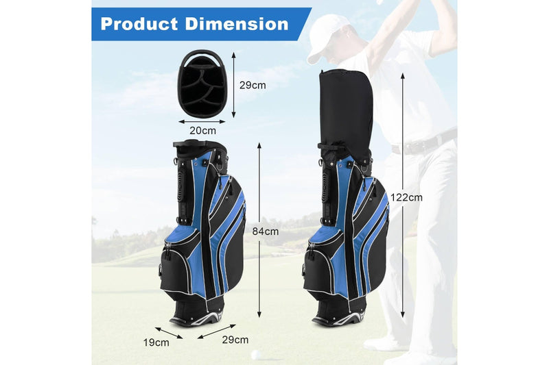 Costway Golf Stand Cart Bag w/6 Way Divider Carry Organizer Pockets Storage Navy