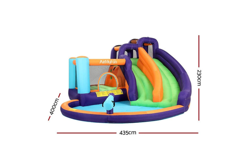 AirMyFun Inflatable Water Slide Kids Jumping Trampoline Castle Double Slide