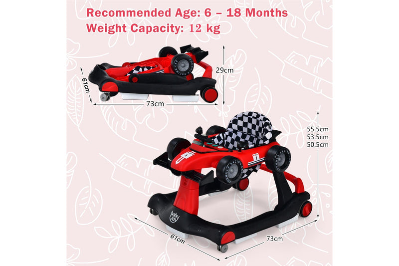 Costway 4in1 Walker Stroller Folding Push Walkers Ride on Toy Car Activity Music Gift Red