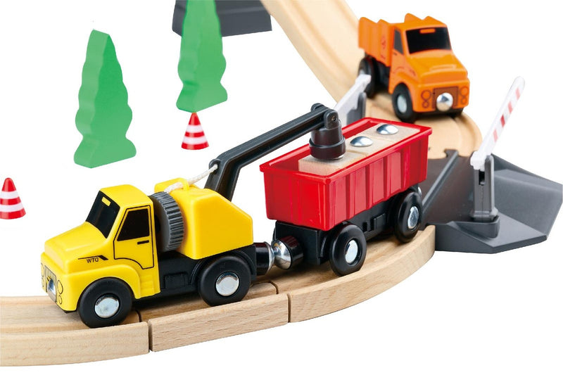 35pc Tooky Toy Construction Yard Vehicles Train 1.7M Track Kids Fun Playset 3+