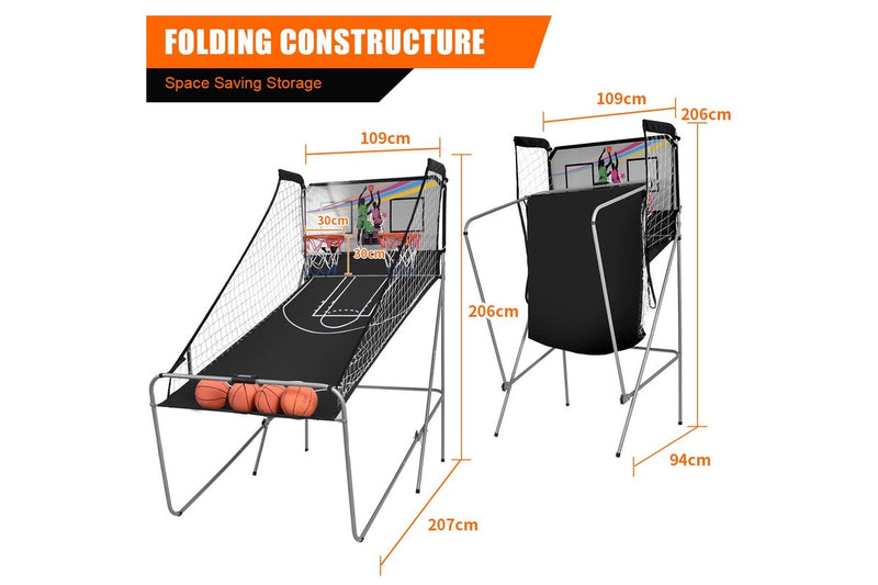 Costway Arcade Basketball Game 2-Player Basketball System Electronic Scoring Sports Indoor Exercise