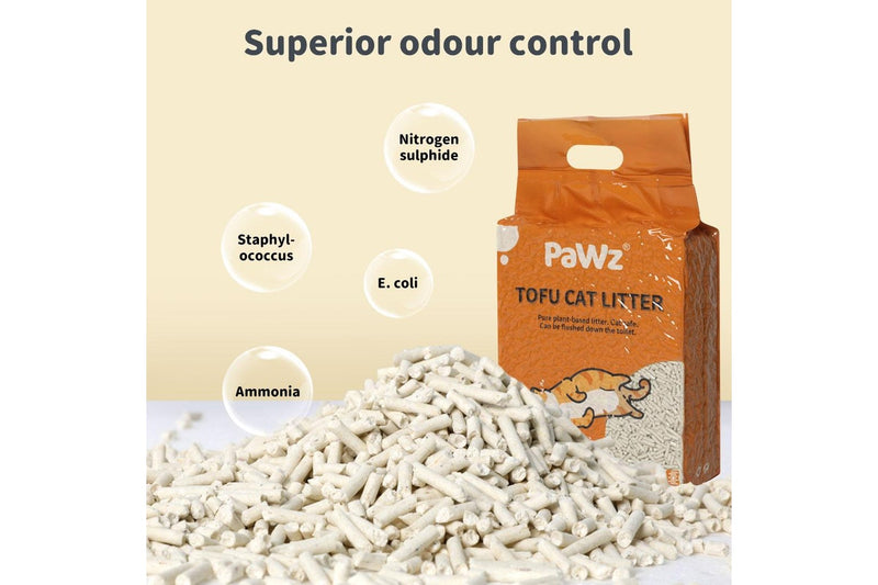 Pawz 2.5kg Tofu Cat Litter Clumping Flushable Fast Super Absorben Natural x1