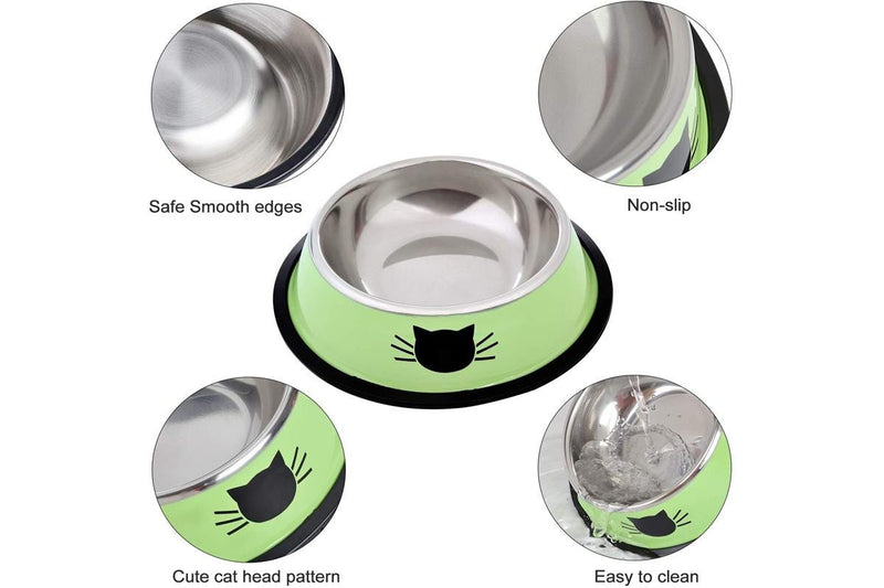 Stainless Steel Pet Bowl Set - Assorted Colours (3-Piece Set)