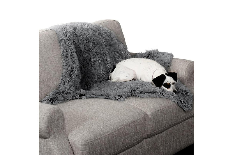 PETSWOL Throw Plush Blanket for Pets - Dark Grey