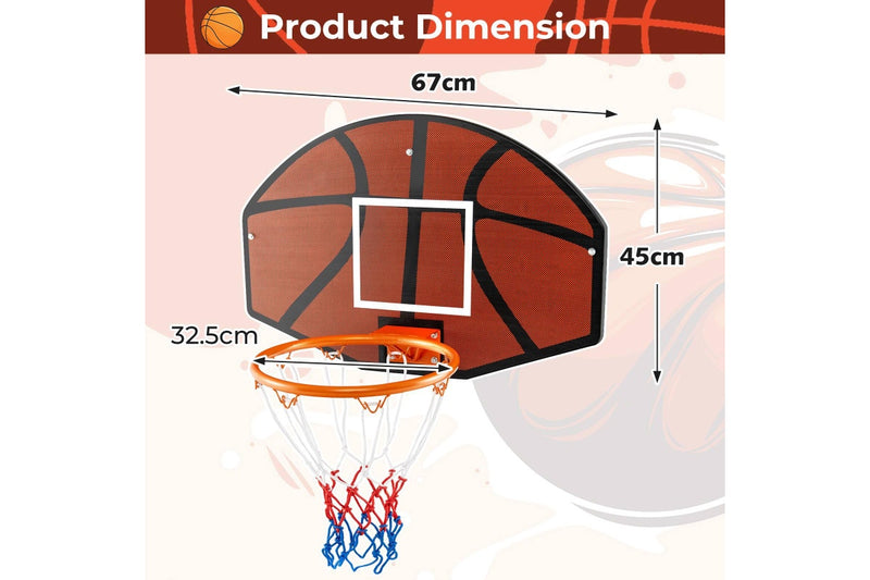 Costway Wall Mounted Basketball Kit Mini Portable Basketball Hoop Set Indoor Outdoor Basketball Goal