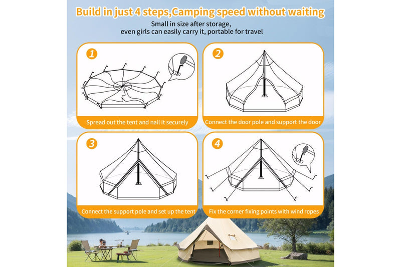 Fraser Country Outdoor 4-Season 4M Glamping Bell Tent (6 to 8 Person)