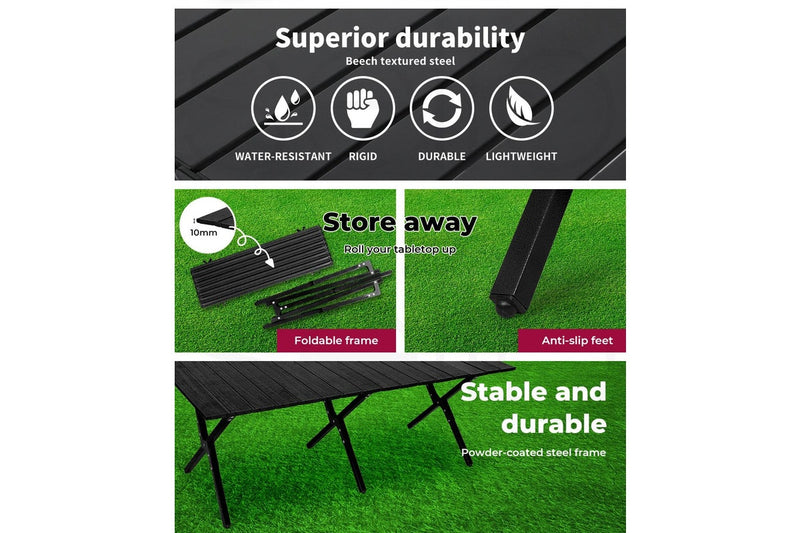 Levede Folding Camping Table Black