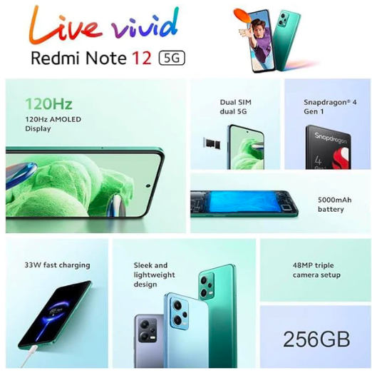 Xiaomi Redmi Note 12 5G 256GB/8GB Dual SIM Forest Green