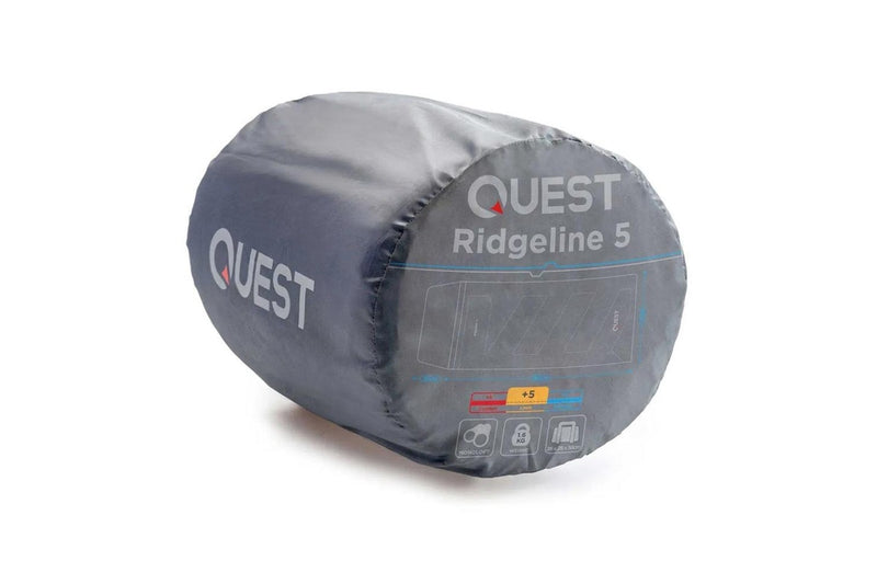 Quest Ridgeline 220cm 5C Sleeping Bag w Carry Bag Outdoor Camping Hiking Blue