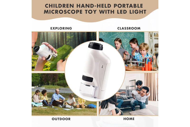 Children Hand-Held Portable Microscope Toy with LED Light