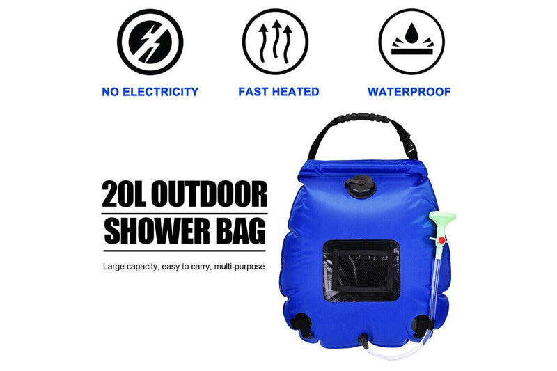 20L Outdoor Solar Shower Bag - (Blue)