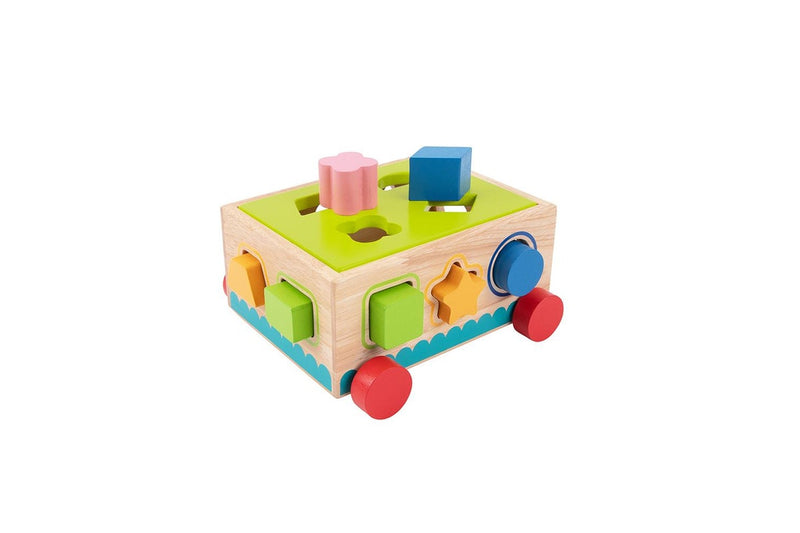 16pc Tooky Toy Kids Children Wooden Shape Sorter Educational Block Puzzle 12m+