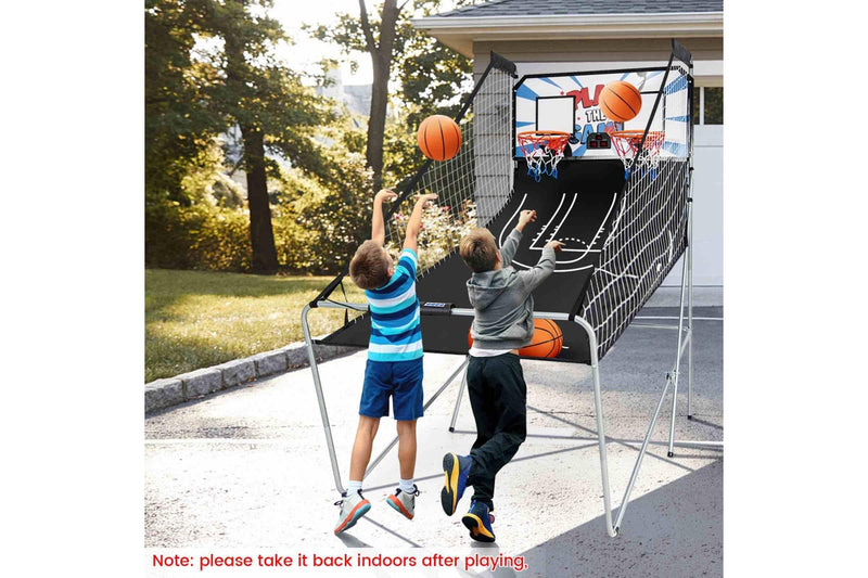 Costway Arcade Basketball Game Double Shoting Machine 4 Players Electronic Scoring w/8 Playing Modes&4 Balls