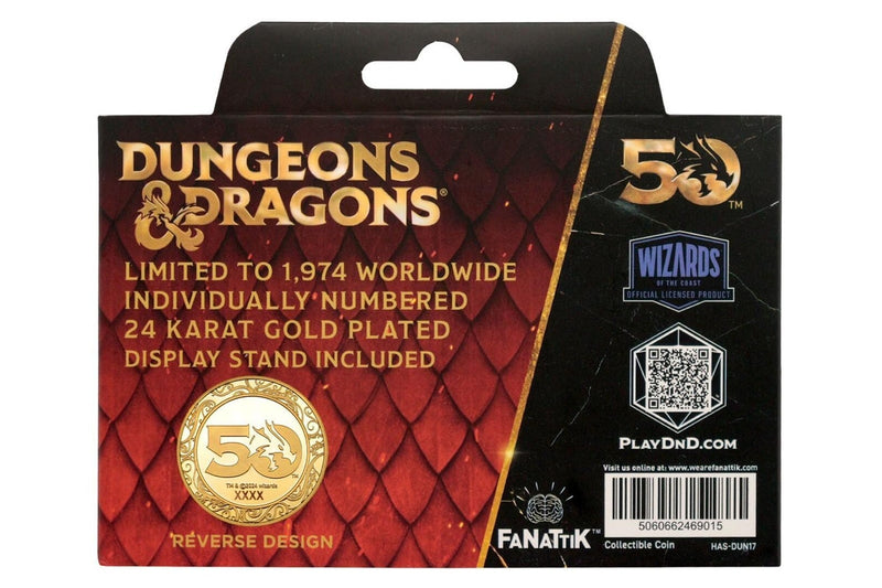 Dungeons & Dragons - 24k Gold Plated Coin (with Colour Print)