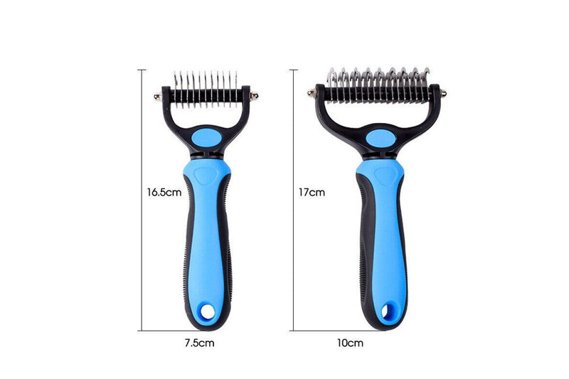 Ozstock Pet Dog Cat Grooming Comb Brush Undercoat Rake Dematting Deshedding Trimmer Blue small