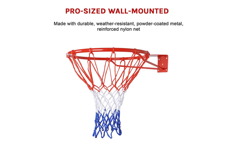 Pro Size Wall Mounted Basketball Hoop Ring Goal Net Rim Dunk Shooting Outdoor