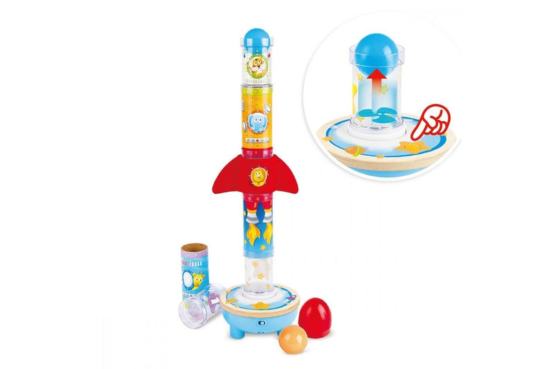 Hape Rocket Ball Air Stacker Learning Music Sounds Kids Toddler Play Toy 24m+